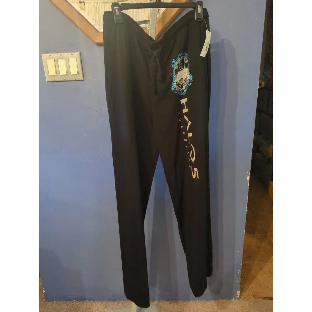 men's XL Halo 5 Guardians Straight Leg Black Lounge Pants Pants New gaming PJs